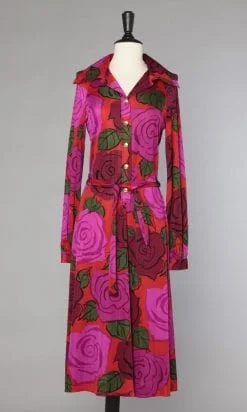 n1008_robe_jersey_imprimee_rose_rouge_vert_1970_pic001