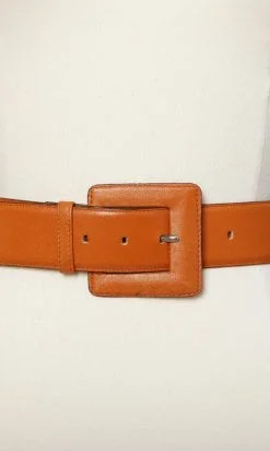 Ceinture en cuir orange