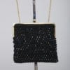 Sac 1970 du soir au crochet perlé noir