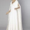Robe longue de mariée perlée avec cape 1960