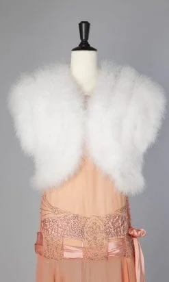 Boléro en plumes de cygne blanc
