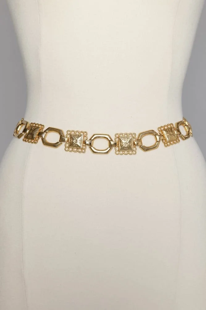 Ceinture 1980 en métal doré