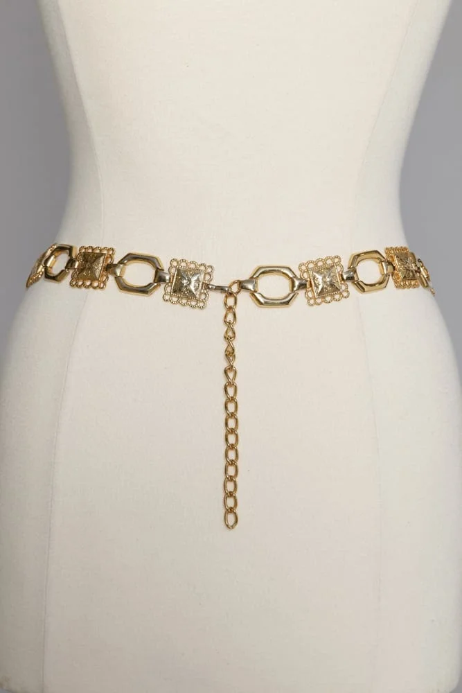 Ceinture 1980 en métal doré – Image 2