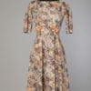 Robe 1950 en chintz imprimé aux couleurs automnales