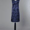 Robe 1960 entièrement brodée de perles de verre bleues et noires