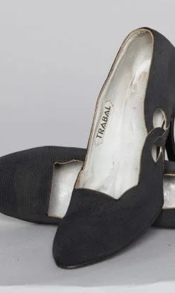 Paire de chaussures en reps noir 1930