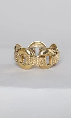 Bracelet en métal doré griffé Paco Rabanne