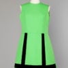 Robe 1960 verte et bandes noires