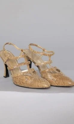 Alternative view of Paire de Salomé  en serpent à lanières 1930