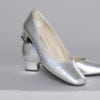 Paire de chaussures 1970 en cuir argenté
