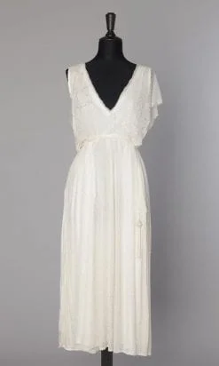 Robe 1920 en tulle blanc perlé