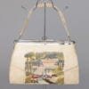 Sac 1940 en cuir ivoire avec un grand motif asiatique