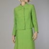 Tailleur 1960 en lainage vert fluo griffé Pierre Cardin