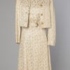 Tailleur robe et veste 1960 en lamé gaufré or
