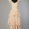 Robe en soie ivoire imprimée 1950