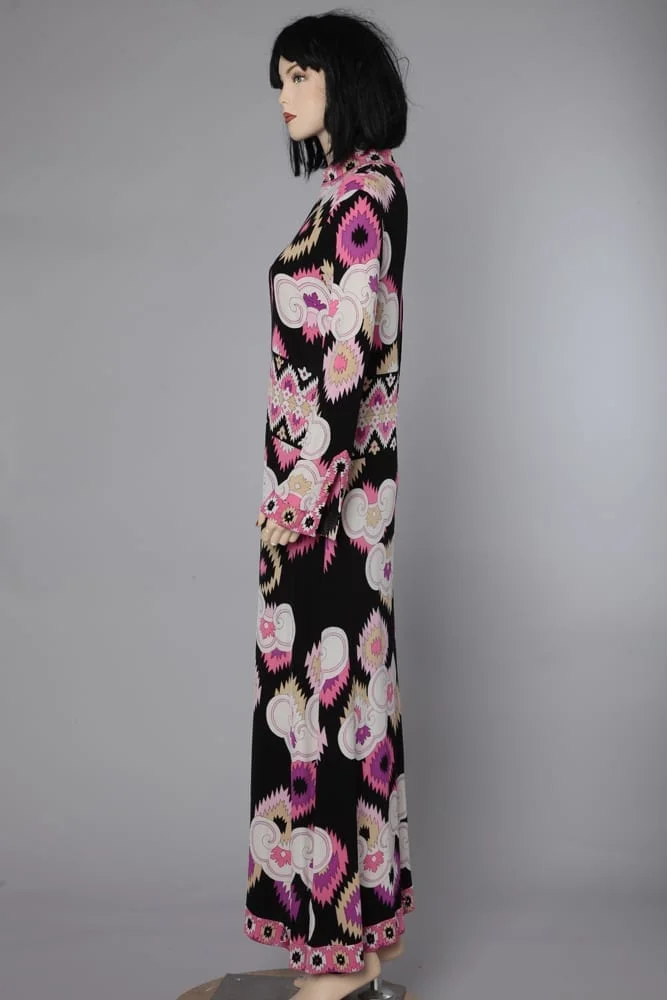 Robe longue en jersey griffée Léonard – Image 3