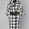 Manteau à carreaux noirs et blancs 1950