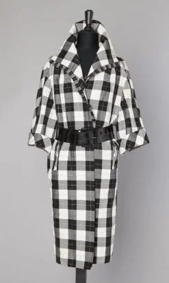 Manteau à carreaux noirs et blancs 1950