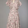 Robe 1950 en coton satiné rose et grise