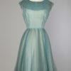 Robe 1950 en cigaline bleue plissée