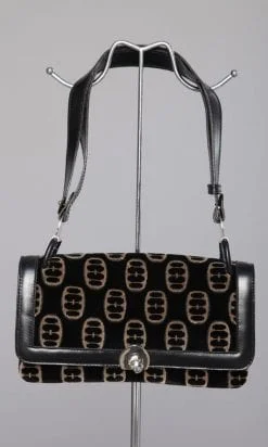 Sac 1970 en velours imprimé et cuir Loewe