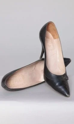 Paire de chaussures en cuir et Lézard bleu marine et blanc