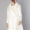 Manteau en satin gaufré blanc argenté