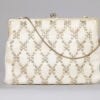 Sac 1960 en maille blanche et strass incrustés