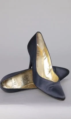 Paire d'escarpins en cuir et satin Christian Dior