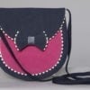 Sac en tissu marine et rose Yves Saint Laurent