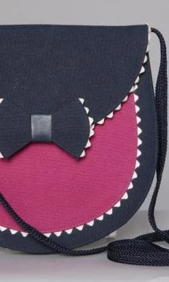 Sac en tissu marine et rose Yves Saint Laurent