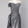 Robe 1980 en faille grise à pois blanc Torrente