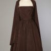 Robe 1950 en reps marron et étole assortie