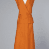 Tailleur en lin orange griffé Christian Dior été 1961