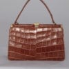 Sac en crocodile marron 1950