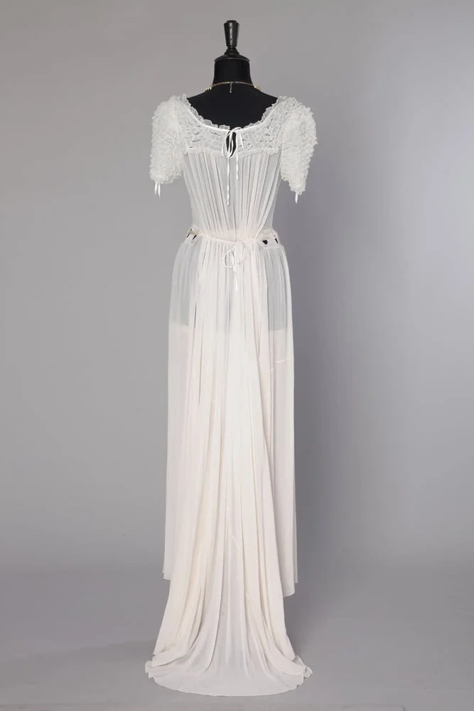 Chemise de nuit en mousseline blanche – Image 6