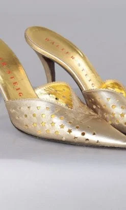 Alternative view of Paire de mules en cuir doré Walter Steiger
