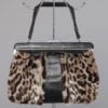 Sac 1950 en cuir et fourrure tachetée