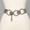 Ceinture en chaînes argentées et boucles strassées