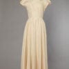 Robe de mariée 1940 en faille damassée écrue