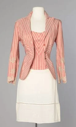 Bustier et veste en soie rayée Lolita Lempicka