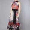 Robe longue 1970 en mousseline imprimée