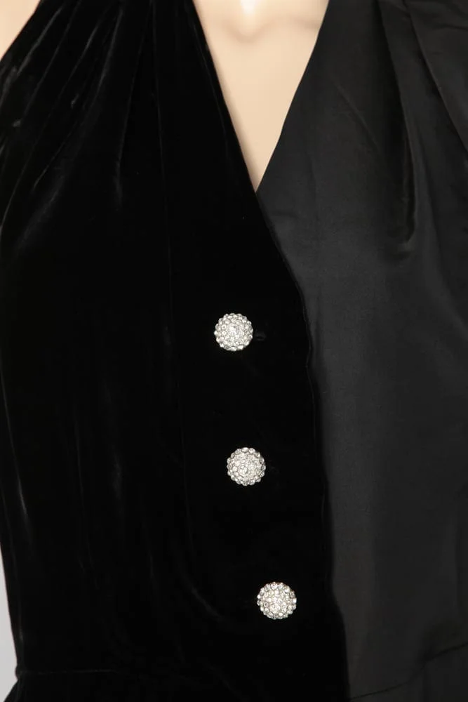 Robe 1960 moitié velours et moitié faille – Image 2