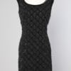 Robe en crêpe noire 1960 perlée