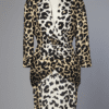 Tailleur en soie imprimé panthère griffé Thierry Mugler