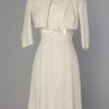 Ensemble robe et boléro en guipure blanc 1960 - 1970