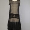 Robe 1925 en mousseline de soie noire incrustée de strass