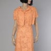 Ensemble robe et boléro en guipure orange 1950