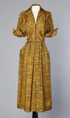Robe en soie jaune et noire 1940