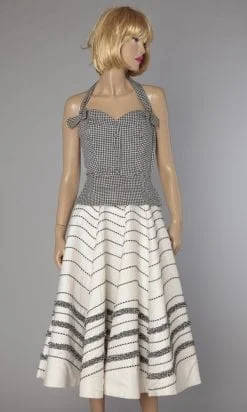 Ensemble bustier et jupe en vichy 1950